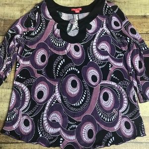Zoey & Beth Plus purple and black blouse size 2X
